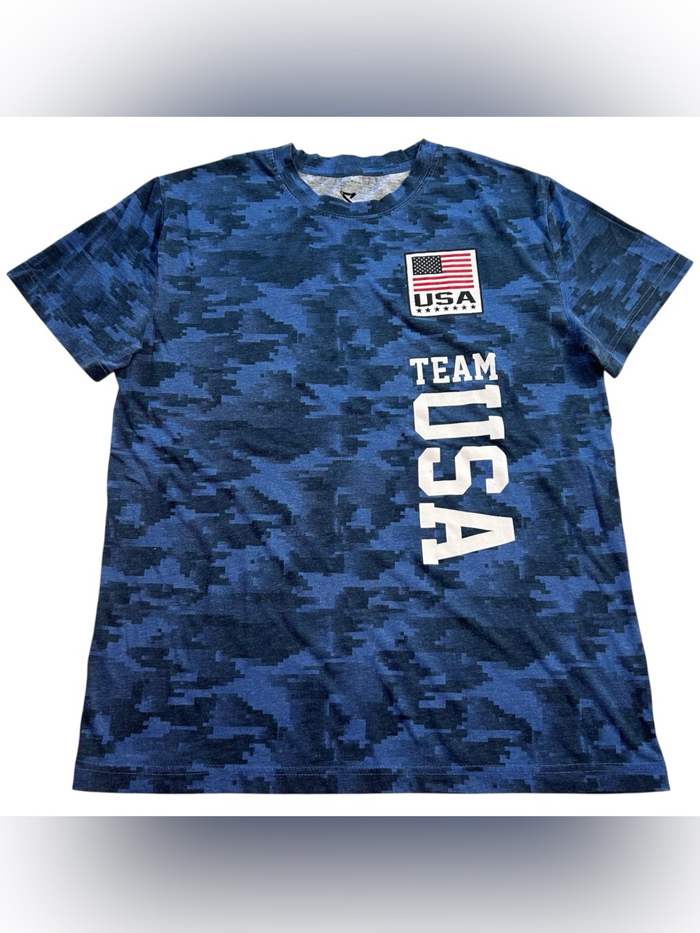 Striker Team USA Blue Camo Men’s Graphic T-Shirt Olympics Size Small